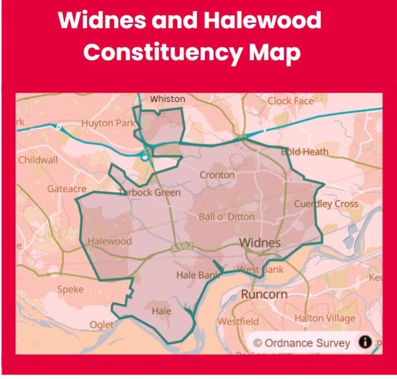 Map of the Widnes and Halewood Constituency